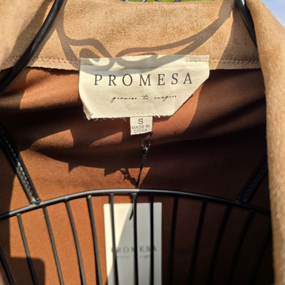 Promesa Faux Suede Long Jacket, Caramel Tan, Size S, NWT - Picture 11 of 11